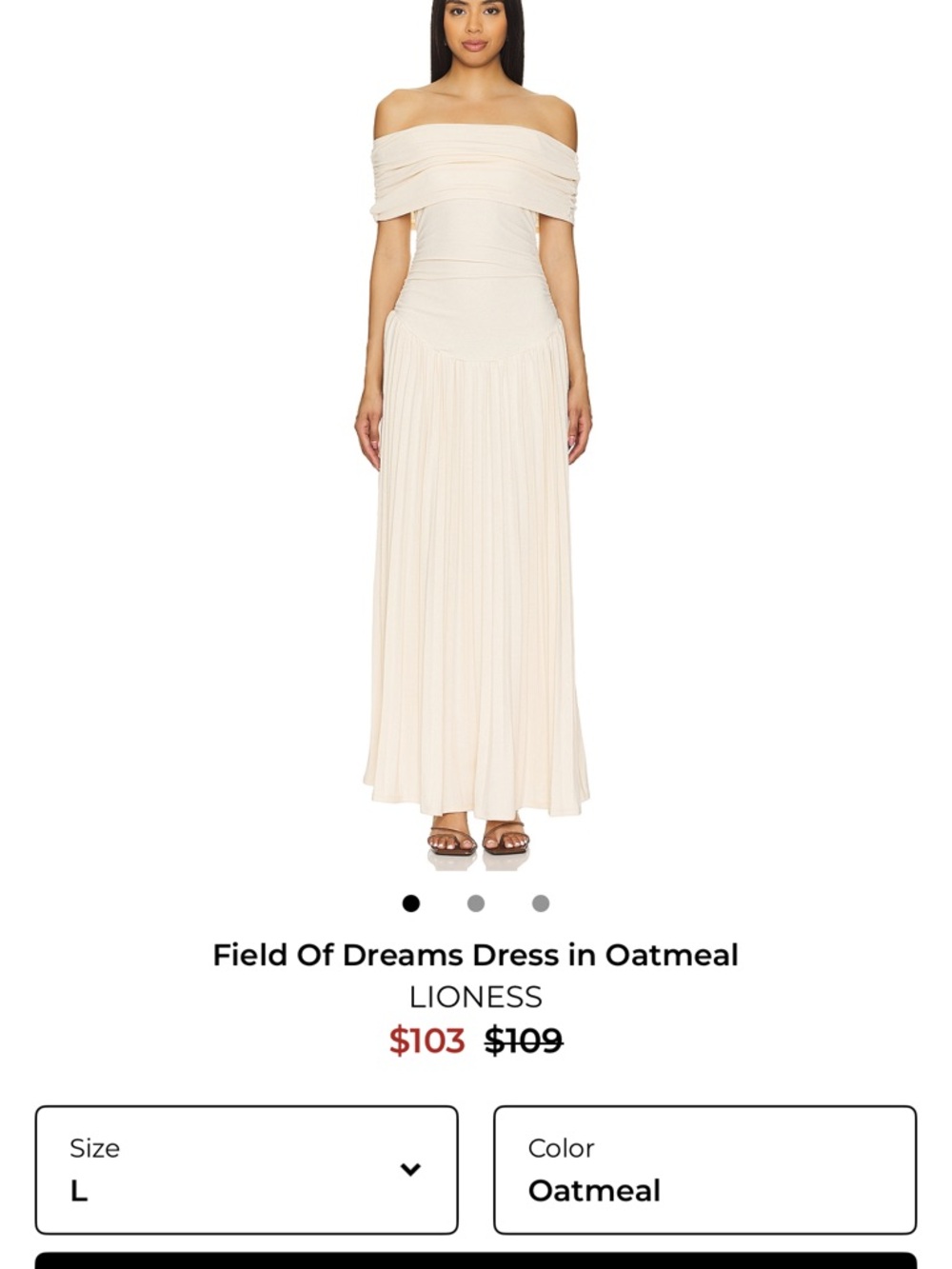 Lioness One-Shoulder Maxi Dress in Oatmeal